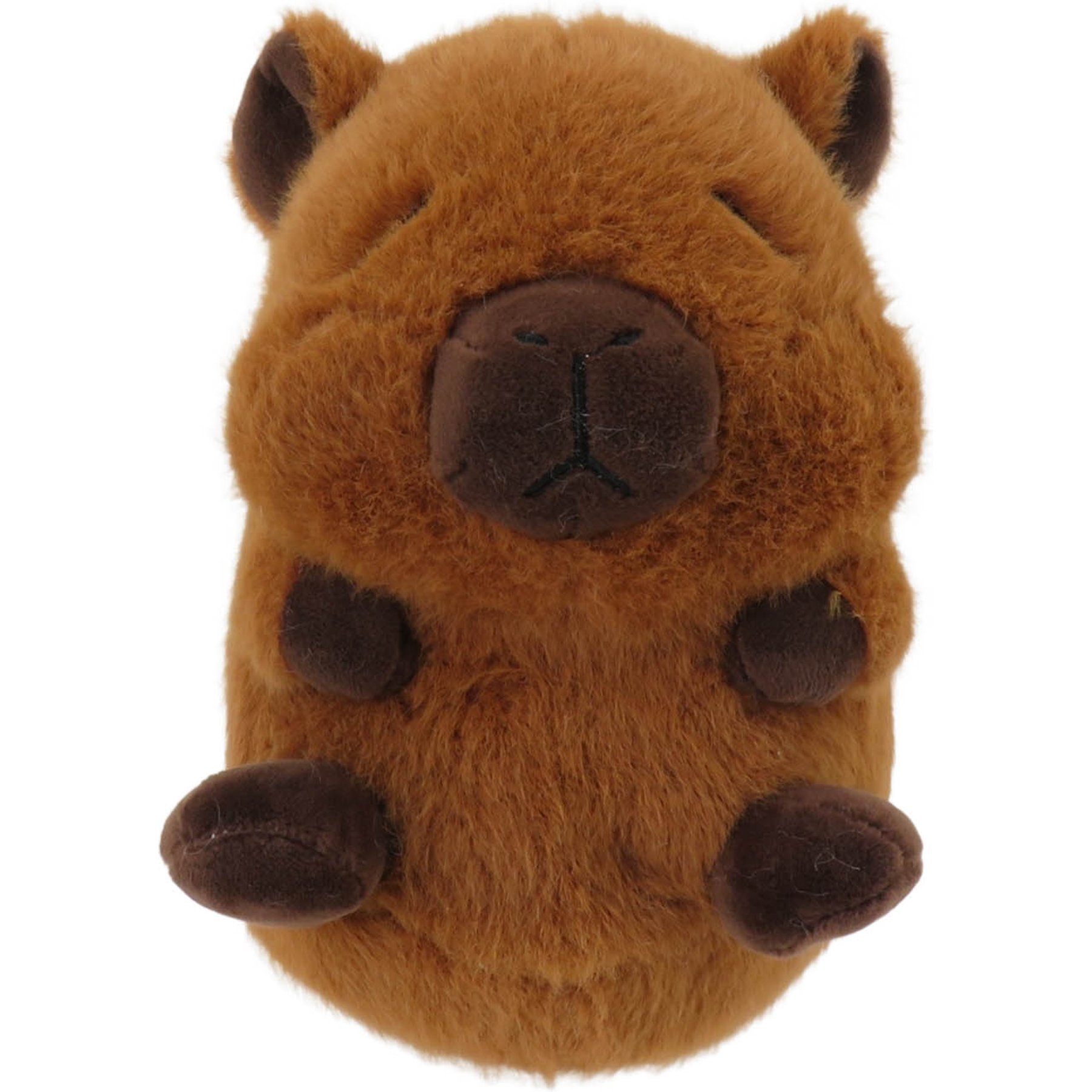 Linzy Toys Chubby Buddies Capybara Squeaky Plush Dog Toy, Pink, 7-in