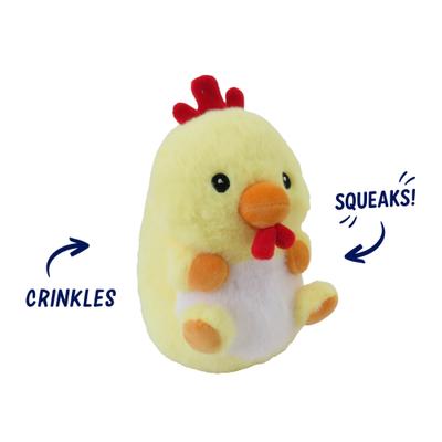 Show full view: Linzy Toys Chubby Buddies Rooster Squeaky Plush Dog Toy, Yellow, 7-in slide 2 of 6