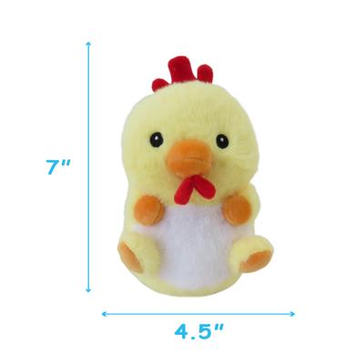 Show full view: Linzy Toys Chubby Buddies Rooster Squeaky Plush Dog Toy, Yellow, 7-in slide 3 of 6