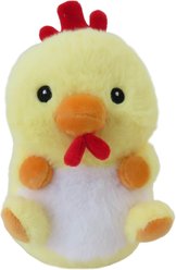 Linzy Toys Chubby Buddies Rooster Squeaky Plush Dog Toy, Yellow, 7-in