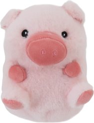 Linzy Toys Chubby Buddies Pig Squeaky Plush Dog Toy, Pink, 7-in