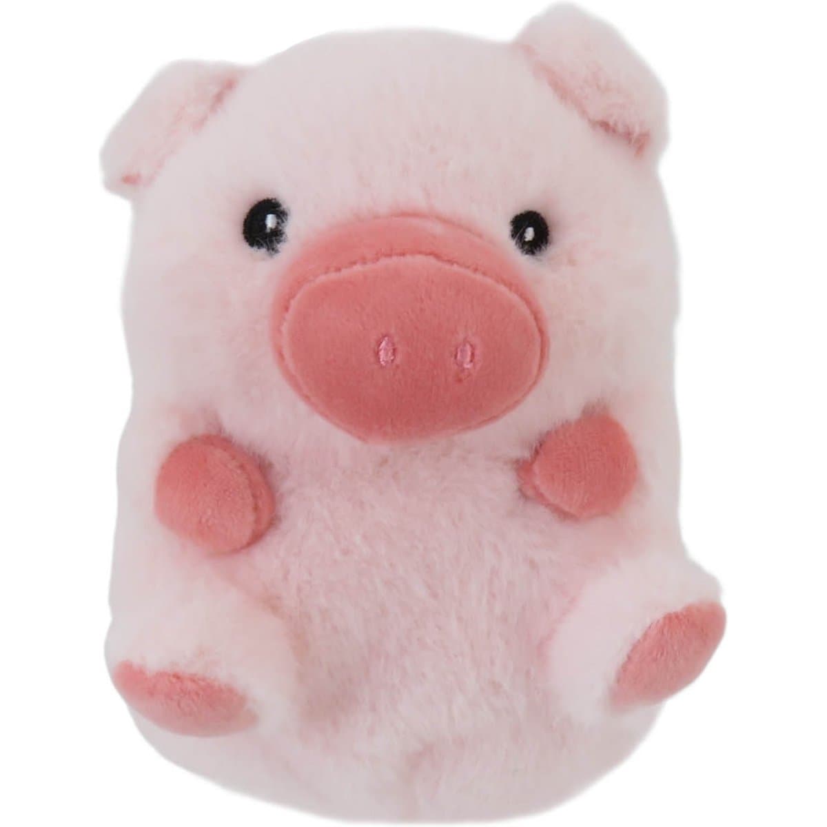Linzy Toys Chubby Buddies Pig Squeaky Plush Dog Toy, Pink, 7-in