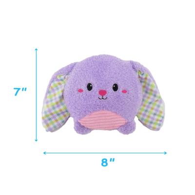 Show full view: Linzy Toys Squeaky Flatz Bunny Squeaky Plush Dog Toy, Purple, 7-in slide 4 of 7
