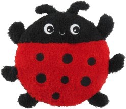 Linzy Toys Squeaky Flatz Ladybug Squeaky Plush Dog Toy, Red, 7-in