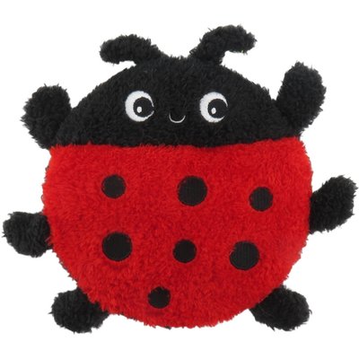 Linzy Toys Linzy Toys Squeaky Flatz Ladybug Squeaky Plush Dog Toy, Red, 7-in