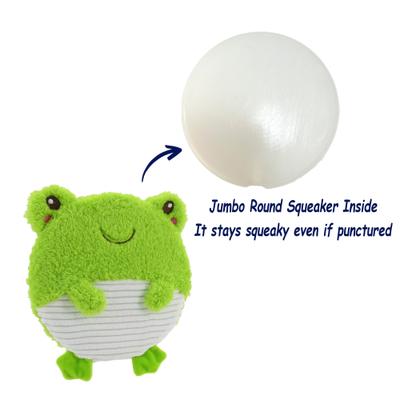 Show full view: Linzy Toys Squeaky Flatz Frog Squeaky Plush Dog Toy, Green, 7-in slide 3 of 7