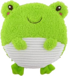 Linzy Toys Squeaky Flatz Frog Squeaky Plush Dog Toy, Green, 7-in
