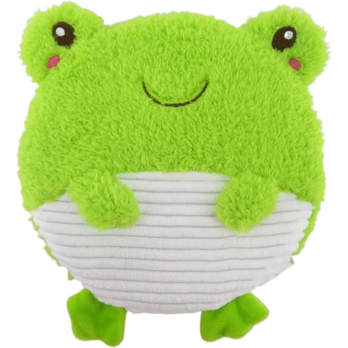 Linzy Toys Squeaky Flatz Frog Squeaky Plush Dog Toy, Green, 7-in