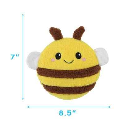 Show full view: Linzy Toys Squeaky Flatz Bee Squeaky Plush Dog Toy, Yellow, 7-in slide 3 of 6