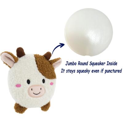 Show full view: Linzy Toys Squeaky Flatz Cow Squeaky Plush Dog Toy, White, 7-in slide 2 of 5