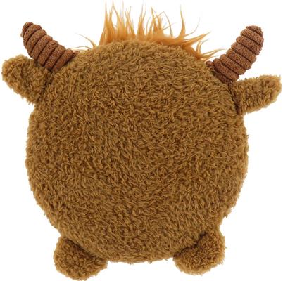 Show full view: Linzy Toys Squeaky Flatz Highland Cow Squeaky Plush Dog Toy, Brown, 7-in slide 6 of 6
