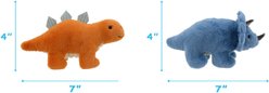 Linzy Toys Dino Squeaky Plush Dog Toy, 7-in, 2 count, Orange/Blue slide 2 of 5