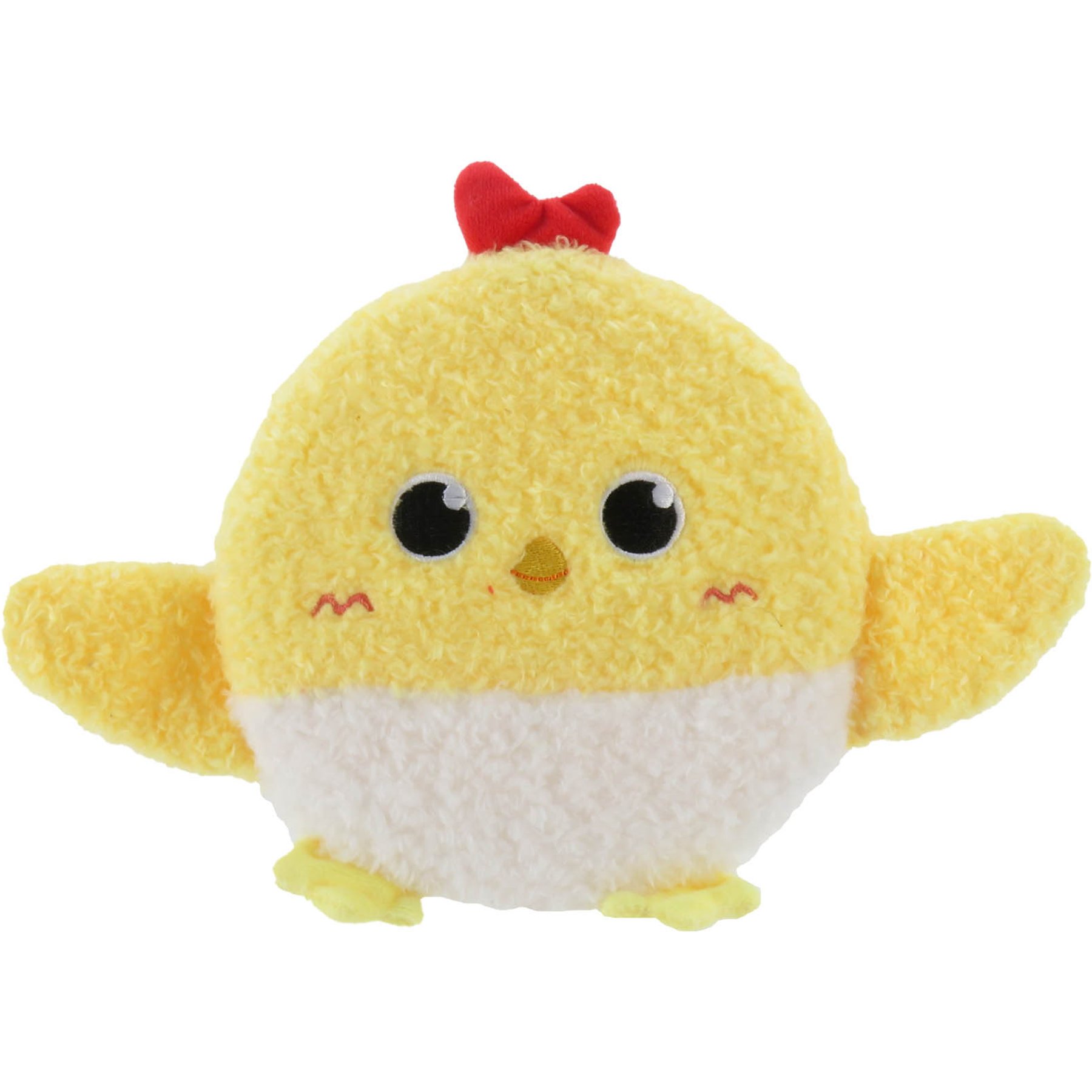 Linzy Toys Squeaky Flatz Chick Squeaky Plush Dog Toy, Yellow, 7-in
