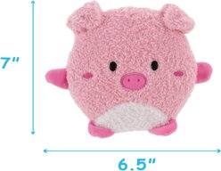 Linzy Toys Squeaky Flatz Pig Squeaky Plush Dog Toy, Pink, 7-in slide 2 of 6