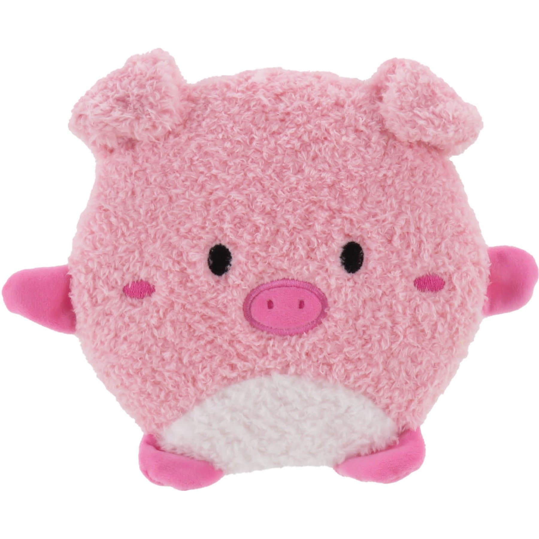 Linzy Toys Squeaky Flatz Pig Squeaky Plush Dog Toy, Pink, 7-in