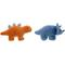 Show in main carousel: Linzy Toys Dino Squeaky Plush Dog Toy, 7-in, 2 count, Orange/Blue slide 5 of 5