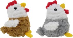 Linzy Toys Rooster Squeaky Plush Dog Toy, Brown/Gray, 5-in, 2 count slide 2 of 6
