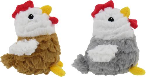 Show full view: Linzy Toys Rooster Squeaky Plush Dog Toy, Brown/Gray, 5-in, 2 count slide 5 of 6