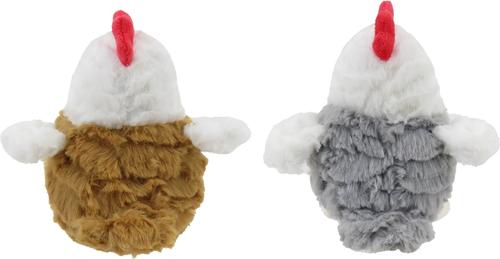 Show full view: Linzy Toys Rooster Squeaky Plush Dog Toy, Brown/Gray, 5-in, 2 count slide 6 of 6