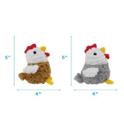 Show full view: Linzy Toys Rooster Squeaky Plush Dog Toy, Brown/Gray, 5-in, 2 count slide 3 of 6