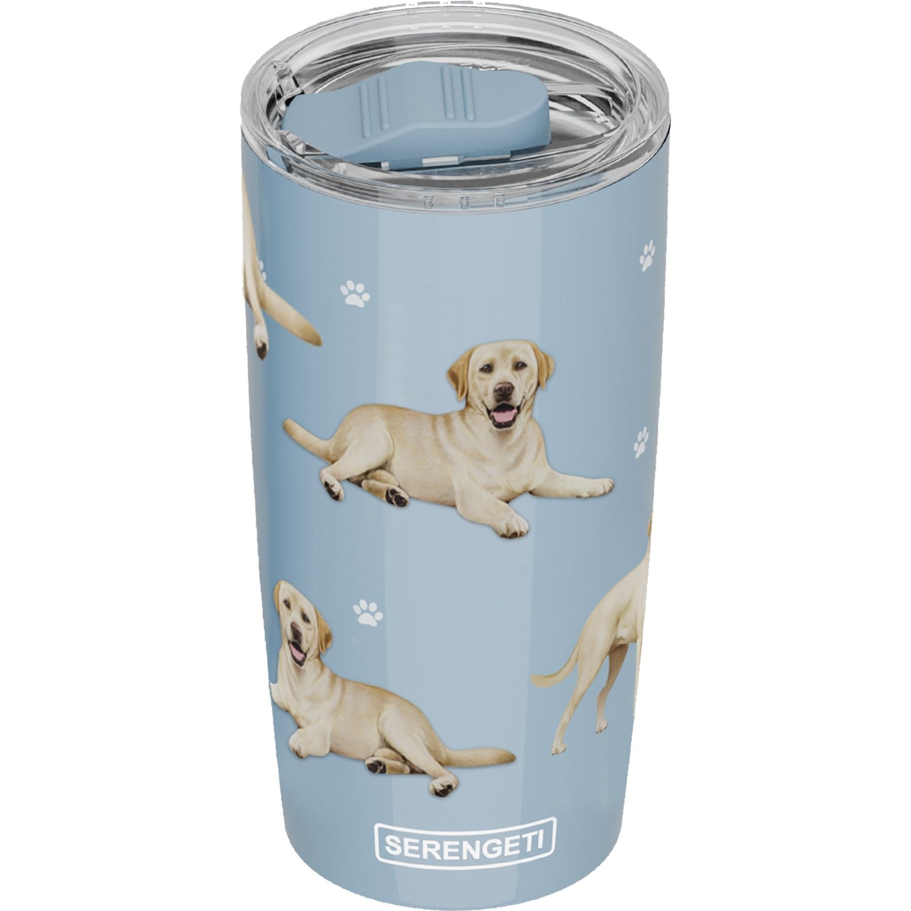 E&S PETS Yellow Lab Lovers Insulated Stainless Steel Travel Mug, 20-oz, Light Blue
