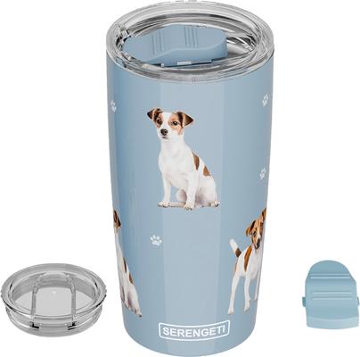 Show full view: E&S PETS Jack Russell Terrier Lovers Insulated Stainless Steel Travel Mug, 20-oz, Light Blue slide 4 of 5