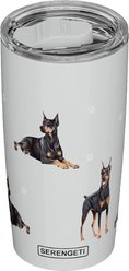E&S PETS Doberman Lovers Insulated Stainless Steel Travel Mug, 20-oz, Gray