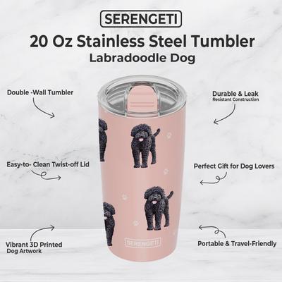 Show full view: E&S PETS Labradoodle Lovers Insulated Stainless Steel Travel Mug, 20-oz, Pink slide 2 of 5