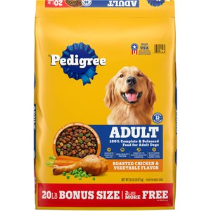 Pedigree Complete Nutrition Roasted Chicken & Vegetable Flavor Dog Kibble Adult Dry Dog Food, 20-lb bag