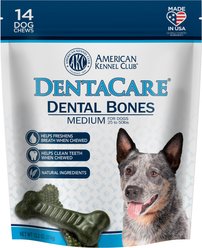 American Kennel Club Treats DentaCare Dental Bone Dog Treat, Medium, 14 count