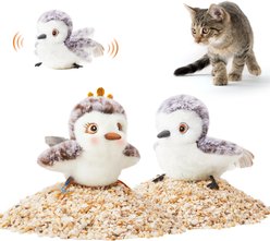 Potaroma Flapping Sandpiper Pair-Mate Chargeable Touch Activated Fun Interactive with Catnip, Multi-color