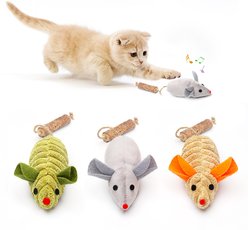 Potaroma 3PCs Squeak Mice Interactive Catnip Silvervine Cat Toy, Multi-color