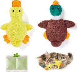 Potaroma Catnip Crinkly Sound 2 PCs Mess-Free Stuffless Cat Toy, 6.5-in, Multi-color