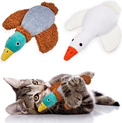 Potaroma Catnip Soft Durable Crinkle Sound Kicker Interactive Toy, 6.5-in, Multi-color