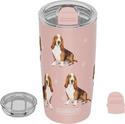 E&S PETS Bassent Hound Lovers Insulated Stainless Steel Travel Mug, 20-oz, Pink slide 2 of 5