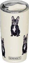 E&S PETS Black French Bulldog Lovers Insulated Stainless Steel Travel Mug, 20-oz, Yellow