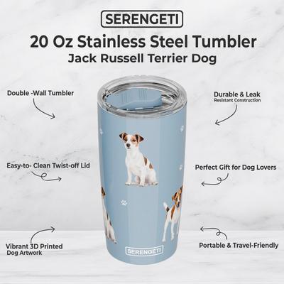 Show full view: E&S PETS Jack Russell Terrier Lovers Insulated Stainless Steel Travel Mug, 20-oz, Light Blue slide 2 of 5