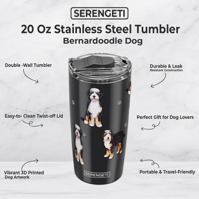 Show full view: E&S PETS Bernardoodle Lovers Insulated Stainless Steel Travel Mug, 20-oz, Black slide 2 of 5