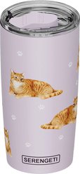 E&S PETS Tabby Orange Lovers Insulated Stainless Steel Travel Mug, 20-oz, Purple slide 1 of 5