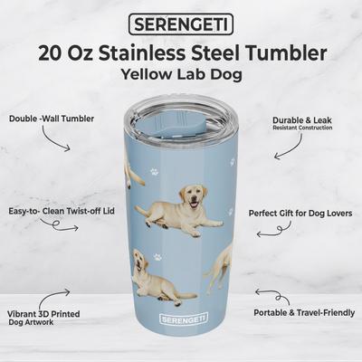 Show full view: E&S PETS Yellow Lab Lovers Insulated Stainless Steel Travel Mug, 20-oz, Light Blue slide 2 of 5