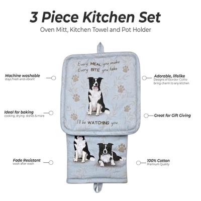 Show full view: E&S PETS Border Collie 3-Piece Cooking Set slide 2 of 3