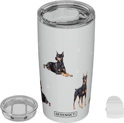 Show full view: E&S PETS Doberman Lovers Insulated Stainless Steel Travel Mug, 20-oz, Gray slide 4 of 5