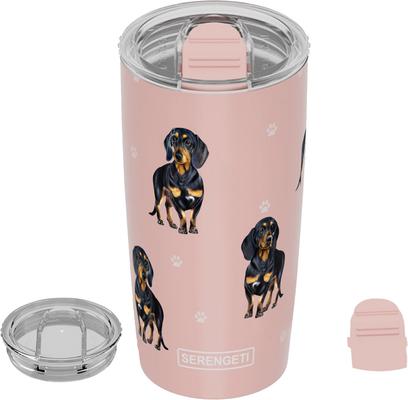 Show full view: E&S PETS Dachshund Black Lovers Insulated Stainless Steel Travel Mug, 20-oz, Pink slide 4 of 5