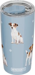 E&S PETS Jack Russell Terrier Lovers Insulated Stainless Steel Travel Mug, 20-oz, Light Blue