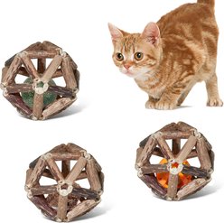 Potaroma 3PCs Catnip Cleaning Teeth Molar Matatabi Cat Chew Toy, Brown