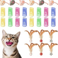 Potaroma 28 PCs Interactive Kitten Accessories with Feather Balls Cat Toy, Multi-color slide 2 of 7