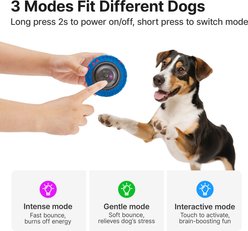Potaroma Interactive Motion Activated 3 Mode Rechargeable Automatic Bouncing Ball Dog Toy, Blue, 3.2-in slide 2 of 8