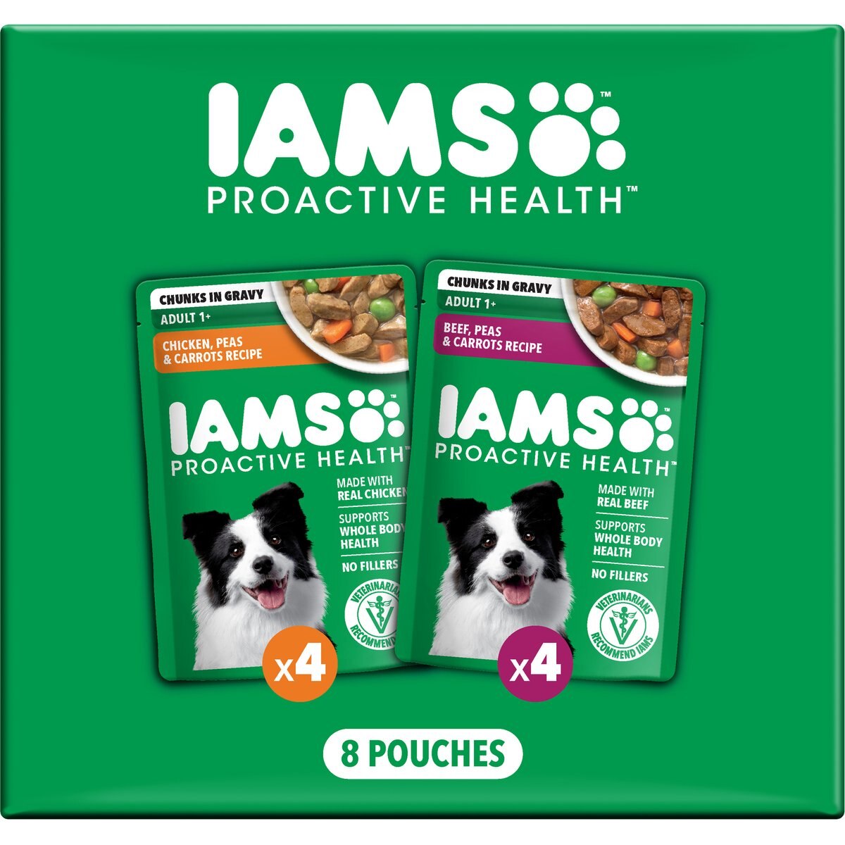 Iams Proactive Health Adult Variety Pack Wet Dog Food, 3.5-oz pouch, case of 8