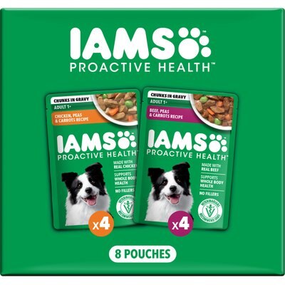 Iams Iams Proactive Health Adult Variety Pack Wet Dog Food, 3.5-oz pouch, case of 8