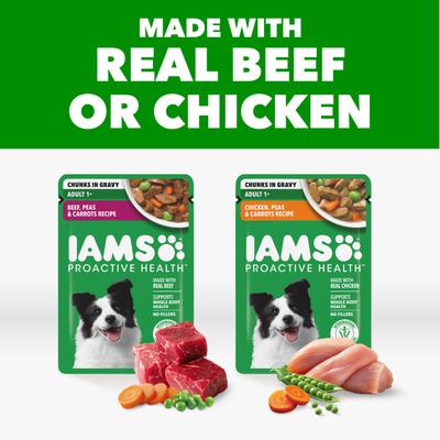 Show full view: Iams Proactive Health Adult Variety Pack Wet Dog Food, 3.5-oz pouch, case of 8 slide 4 of 10